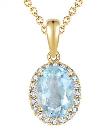 OVAL COLORED STONE DIAMOND PENDANT (VP294)